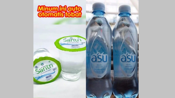 Merek air minum kemasan di daerah.