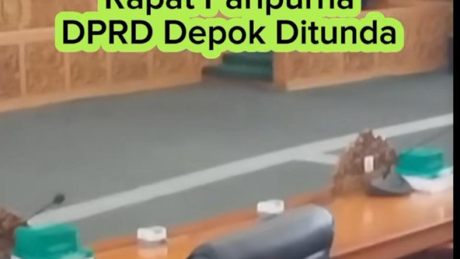 Tangkapan layar suasana rapat paripurna Depok sepi