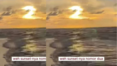 Langit senja berbentuk angka 2.