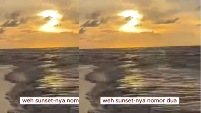 Langit senja berbentuk angka 2.