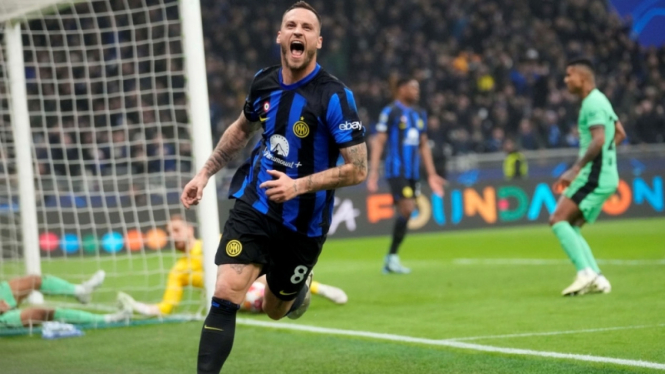 Marko Arnautovic saat Inter Milan vs Atletico Madrid
