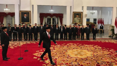 Ketum Demokrat AHY dilantik jadi Menteri ATR/BPN di Istana Negara.