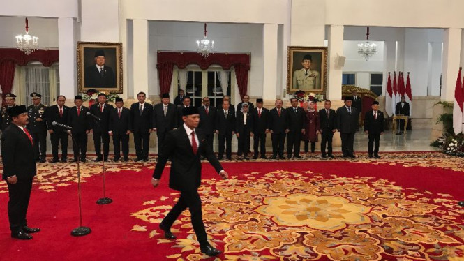 Ketum Demokrat AHY dilantik jadi Menteri ATR/BPN di Istana Negara.