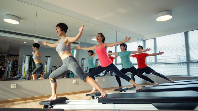 Ilustrasi fitnes, pilates, yoga