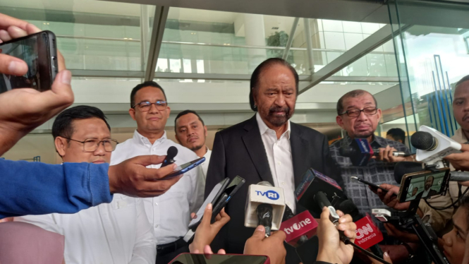 Ketua umum Partai Nasdem Surya Paloh di Jakarta Pusat 