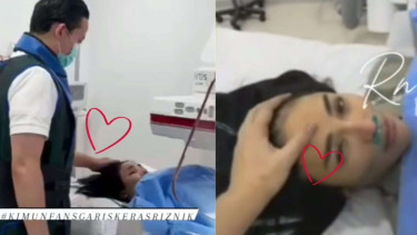 Momen Nikita Mirzani ditemani Rizky Irmansyah di rumah sakit
