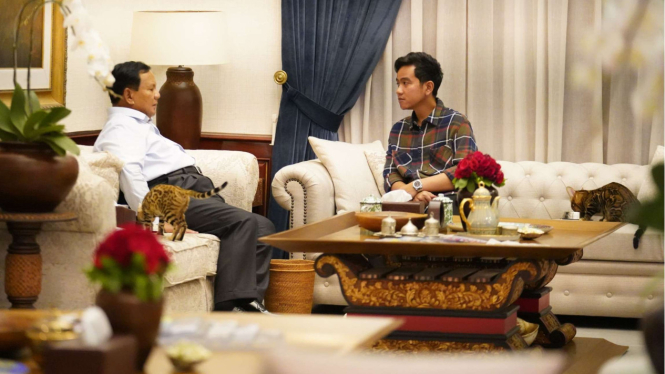 Momen Akrab Prabowo dan Gibran Diskusi di Kertanegara, Ditemani Dua Ekor Kucing