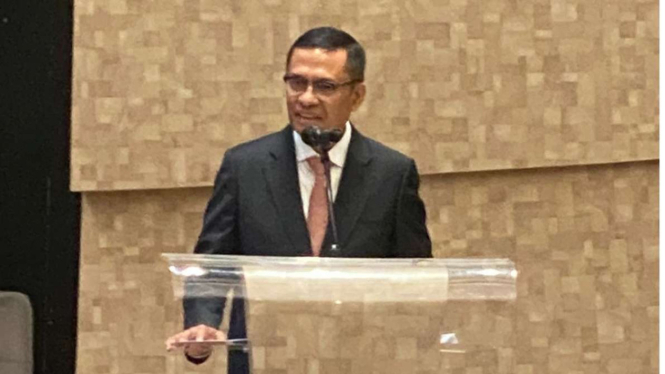 Menteri Perindustrian RI 2014-2016 Saleh Husin menjalani Sidang Terbuka
