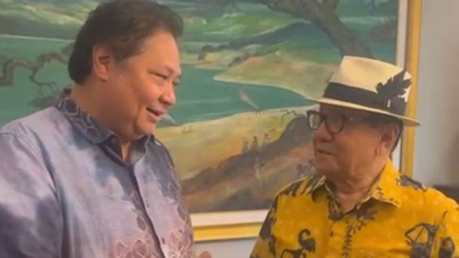 Ketum  Partai Golkar Airlangga Hartarto dan Akbar Tanjung..
