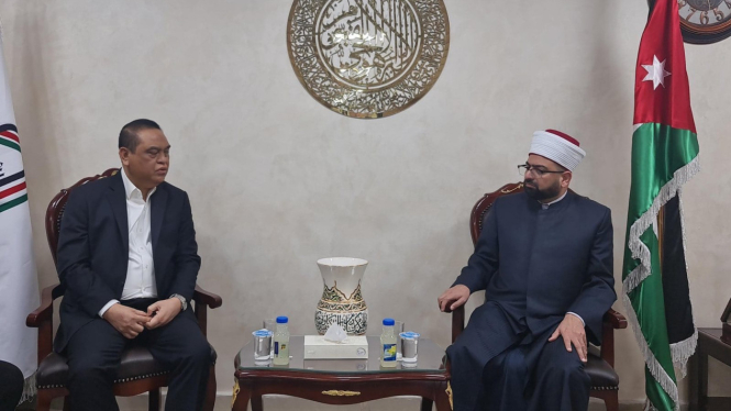 Ketua ASFA Foundation Syafrudin dan Grand Mufti Yordania Syaikh Ahmad Al-Hasanat