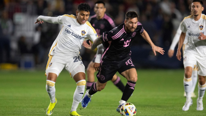 Pemain Inter Miami, Lionel Messi melawan LA Galaxy
