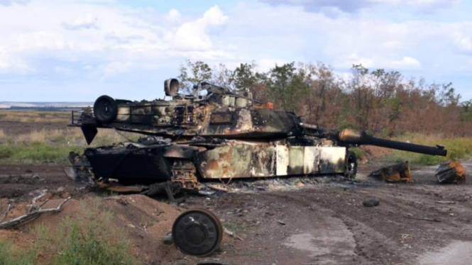 VIVA Militer: Bangkai tank M1 Abrams buatan Amerika Serikat
