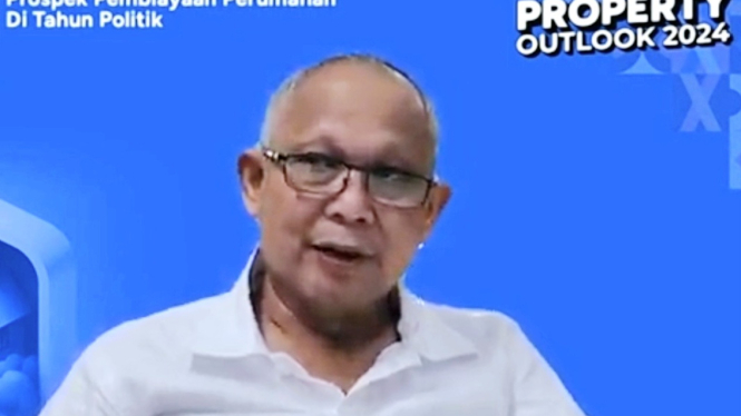 Dirjen Pembiayaan Infrastruktur Pekerjaan Umum dan Perumahan Kementerian PUPR, Herry Trisaputra Zuna, dalam webinar 'Property Outlook 2024', Selasa, 27 Februari 2024. 