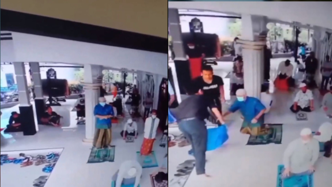 Bapak-bapak Lagi Salat Mendadak Berebut Makanan Jumat Berkah