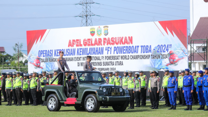 Gelar apel pasukan pengamanan F1 Powerboat di Lapangan Markas Polda Sumut