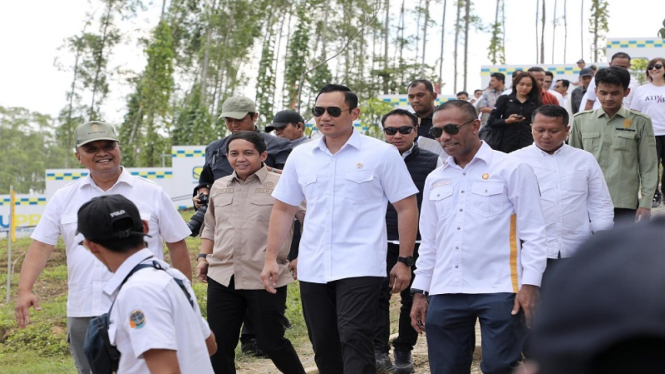 Menteri ATR/BPN Agus Harimurti Yudhoyono (AHY) perdana kunjungan ke IKN