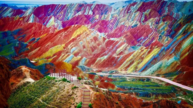 Pegunungan di China Zhangye Danxia