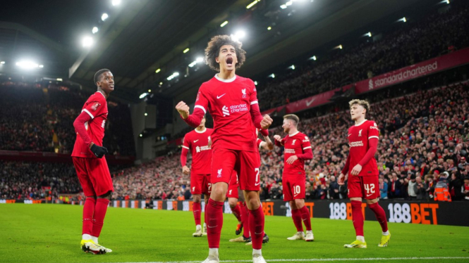 Pemain Liverpool, Jayden Danns rayakan gol