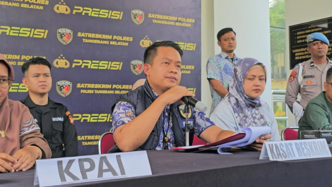 Prescon polres tangsel dalam kasus perundungan binus bsd