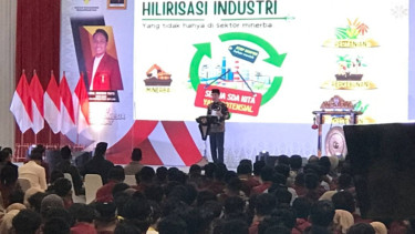 Presiden Republik Indonesia, Joko Widodo, menghadiri Muktamar IMM di Palembang, Sumatera Selatan.