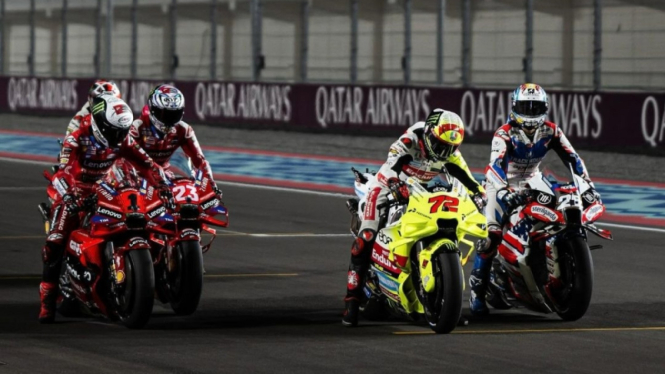 Pertamina Enduro VR46 Racing Team saat sesi tes MotoGP 2024 di Qatar