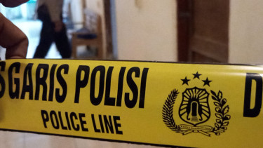 Garis polisi di TKP penemuan mayat wanita di kamar kos