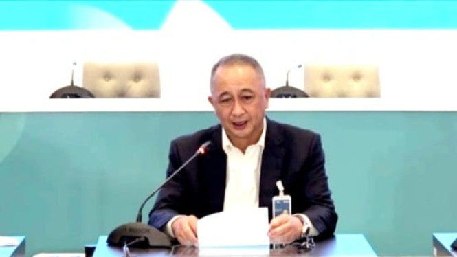 Direktur Utama BNI, Royke Tumilaar, dalam telekonferensi pers, Senin, 4 Maret 2024.