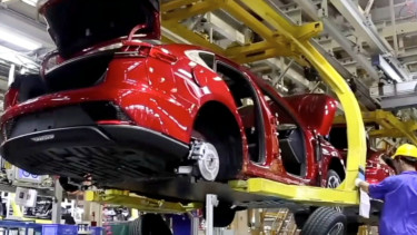 Pabrik produksi mobil listrik BYD di Changzhou