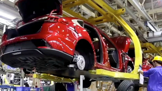 Pabrik produksi mobil listrik BYD di Changzhou