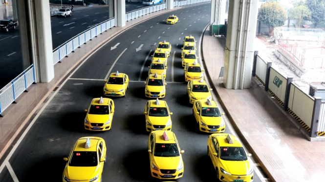 Illustration of Taxi in China