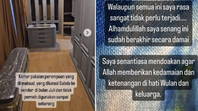 Ibunda Sabda Ahessa Tunjukkan Ruangan Penyimpanan Pakaian Wanita