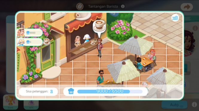 Game simulator Hello Cafe.