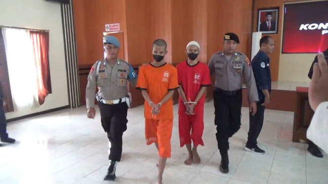 Para tersangka pengeroyokan telah diamankan di Mapolres Klaten, Jawa Tengah.