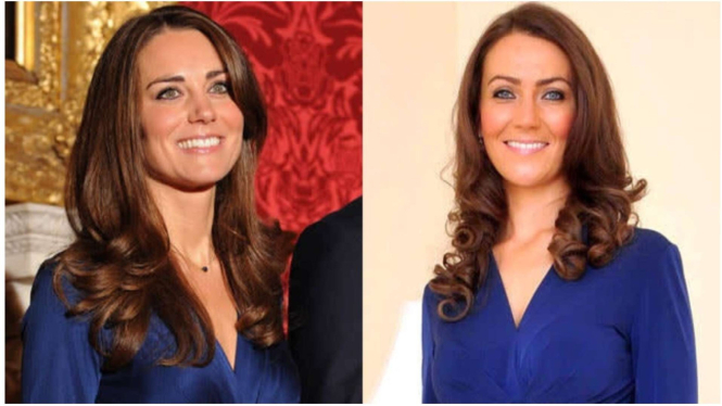 Kate Middleton dan seseorang yang mirip dengannya, Heidi Agan