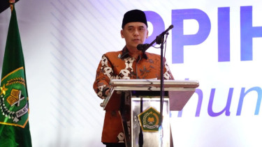 Wamenag Saiful Rahmat Dasuki resmi membuka Bimbingan Teknik Petugas Haji 1445 H