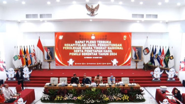 KPU menggelar rapat pleno rekapitulasi suara tingkat nasional Pemilu 2024
