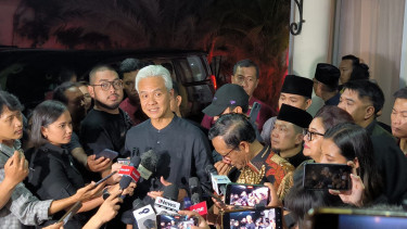 Ganjar Pranowo dan Mahfud MD Usai Berbuka Puasa Bersama di Posko Pemenangan di Jalan Teuku Umar nomor 9