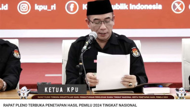 Ketua KPU Hasyim Asy'ari dalamPleno Penetapan Hasil Pemilu 2024 Tingkat Nasional