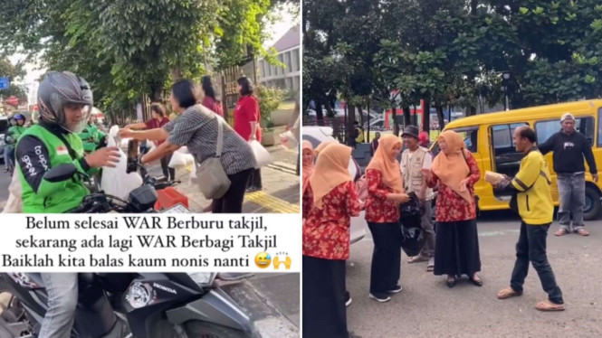 Drama Belum Usai, Umat Nonis Kini Berbondong-bondong Bagikan Takjil ke Warga