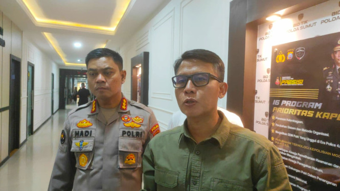 Direktur Reserse Kriminal Umum Polda Sumut, Kombes Pol. Sumaryono saat memberikan keterangan pers.(B.S.Putra/VIVA)