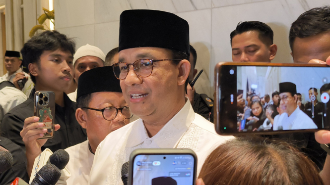 Capres nomor urut satu, Anies Baswedan di Nasdem Tower, Jakarta Pusat, Jumat, 22 Maret 2024