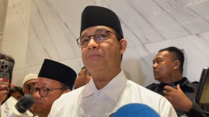 Capres 01 Anies Baswedan usai menghadiri buka puasa bersama Partai Nasdem