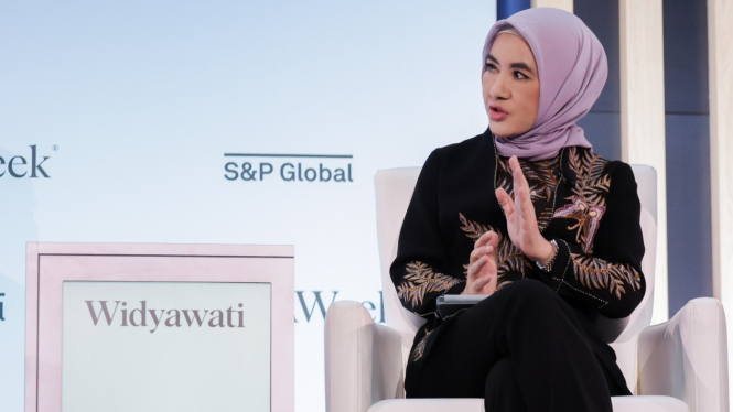 Direktur Utama PT Pertamina (Persero), Nicke Widyawati, dalam forum internasional di sektor energi CERAWeek di Houston, Amerika Serikat [dok. Humas Pertamina].