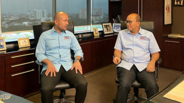 Wakil Ketua TKN Muda Akbar Himawan bersama Ketua GSN Rosan Roeslani