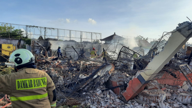 Bangunan bekas Blok Tirta Gangga Lapas kelas 2A Kerobokan, Bali, yang ludes terbakar 