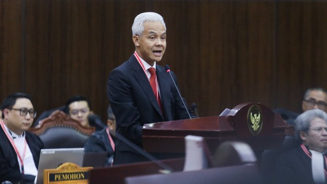 Ganjar Pranowo saat sidang perselisihan hasil Pilpres 2024 di MK.