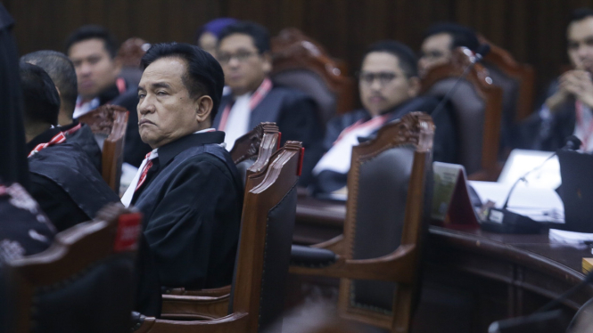 Yusril Ihza Mahendra dalam sidang lanjutan perselisihan sengketa Pilpres 2024 di MK