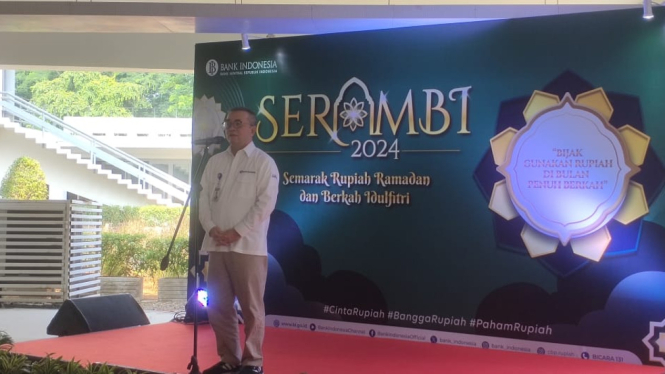 Kepala Departemen Pengelolaan Uang Bank Indonesia Marlison Hakim dalam Pembukaan Layanan Kas Keliling Terpadu BI 