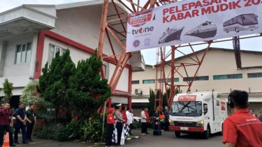 Pelepasan tim tvOne untuk liputan arus mudik Lebaran Idul Fitri 2024. 