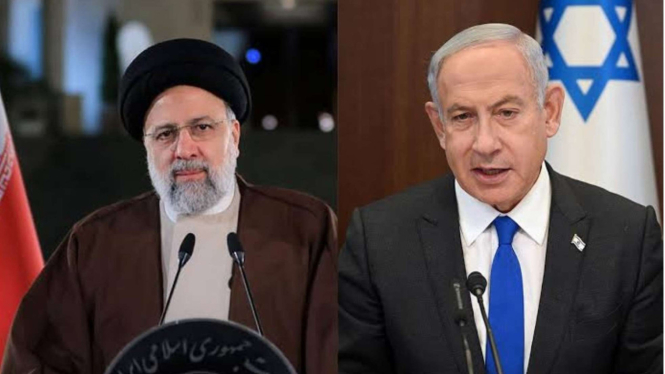 Presiden Iran Ebrahim Raisi dan PM Israel Benjamin Netanyahu